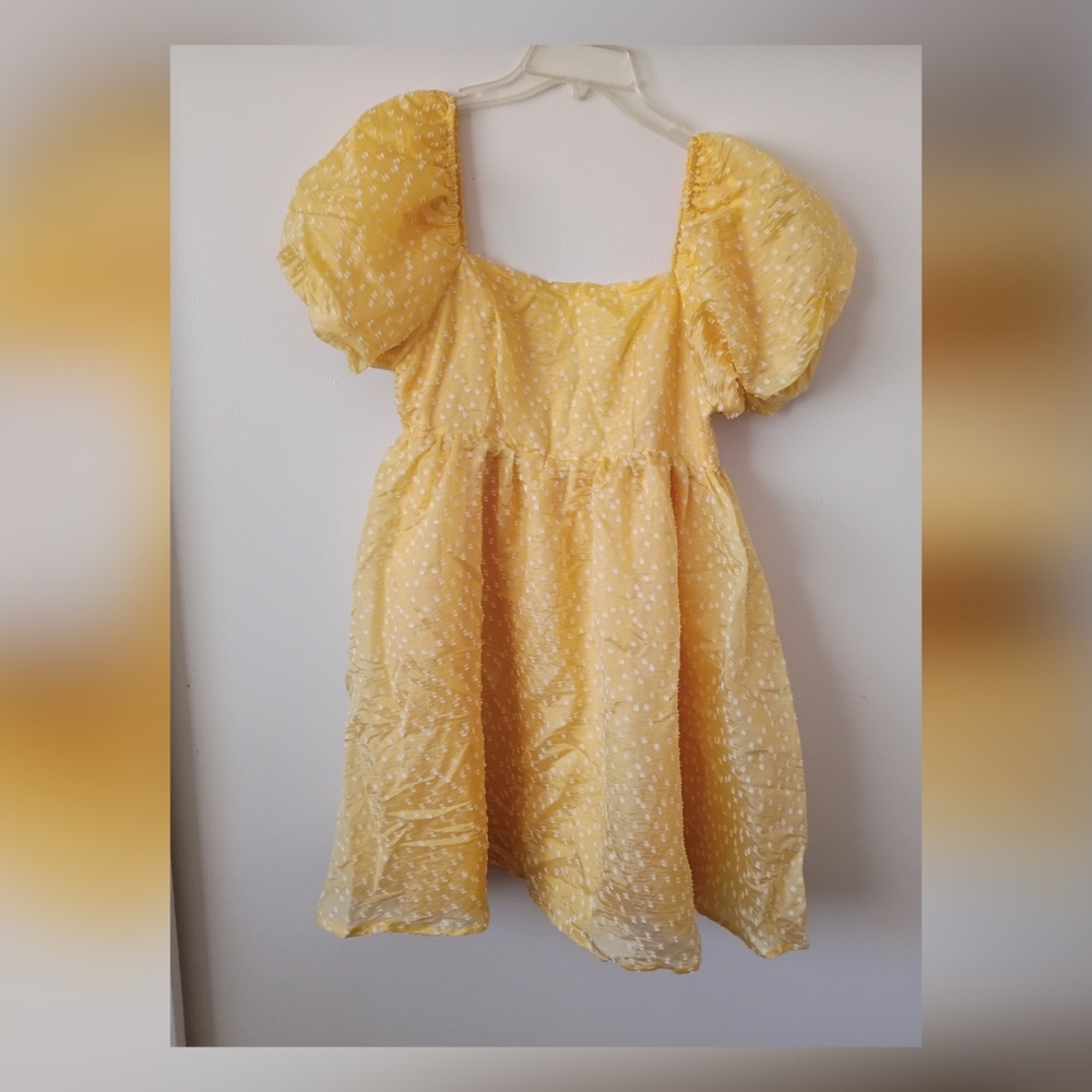 Yellow Polka Dot Women's Dress